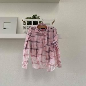 Childrens Place Distressed pink plaid long sleeve